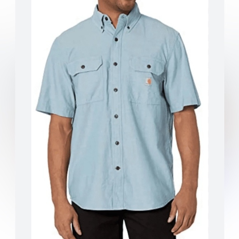 Carhartt Loose Fit Midweight Chambray  short sleeve durable work shirt size 2xl